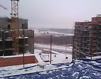 заснеженная стройка